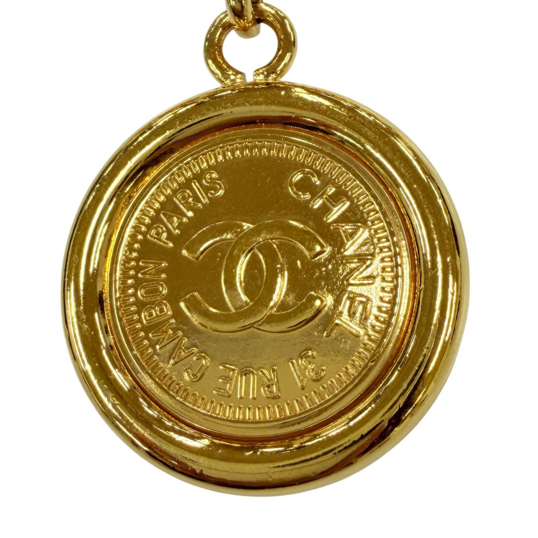 Great CHANEL belt 31 RUE CAMBON COCO Mark Logo Chain gold metal Women