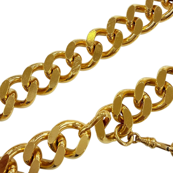 Great CHANEL belt 31 RUE CAMBON COCO Mark Logo Chain gold metal Women