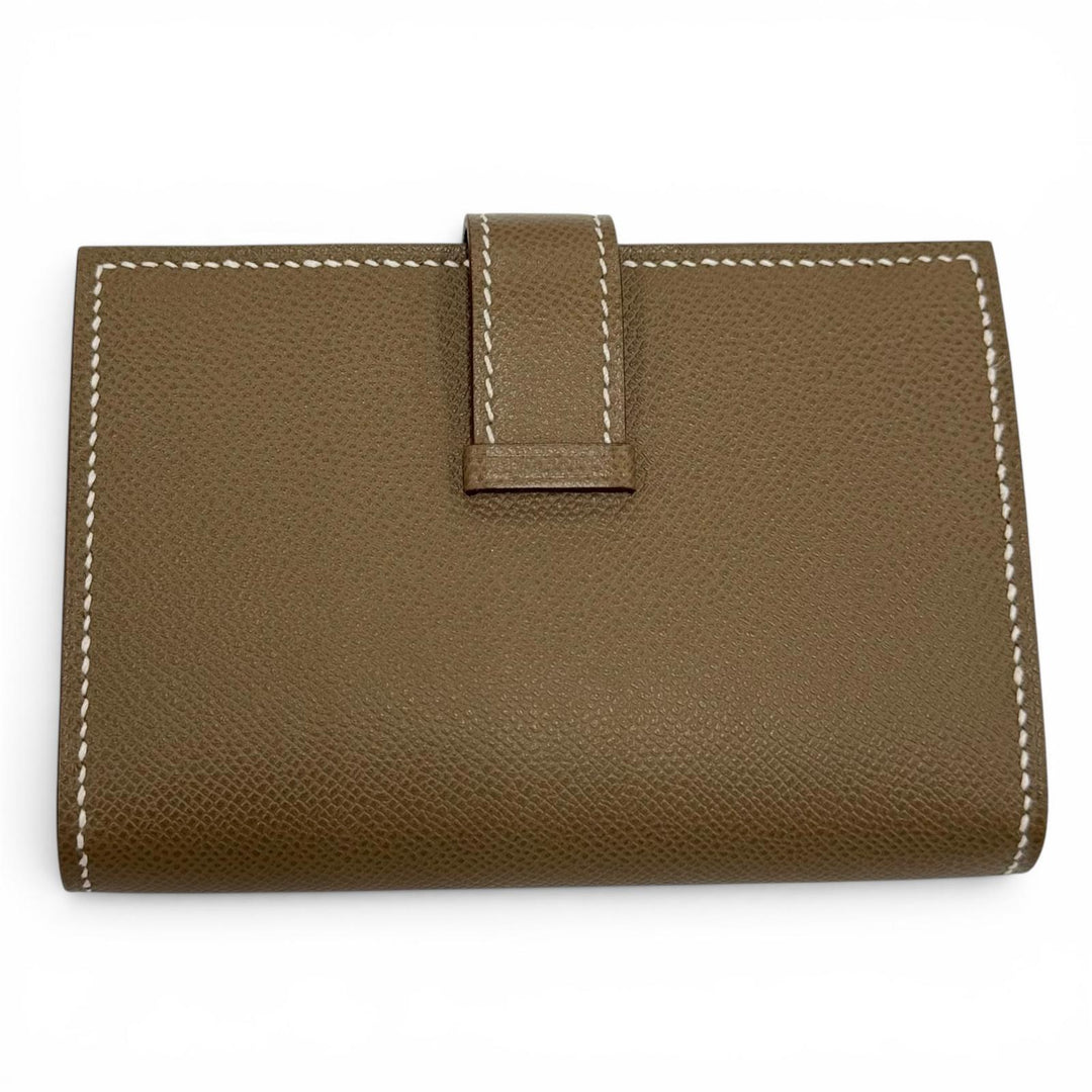 Excellent HERMES Card Case Bearn Mini Card Case Vaugham Leather Women