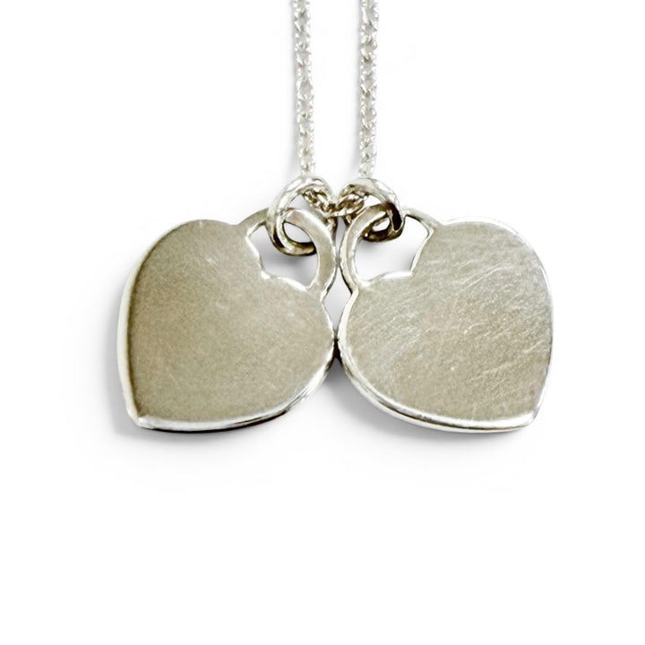 Excellent TIFFANY&Co. Necklace Pink Double Heart Tag Pendant Silver 925 Women