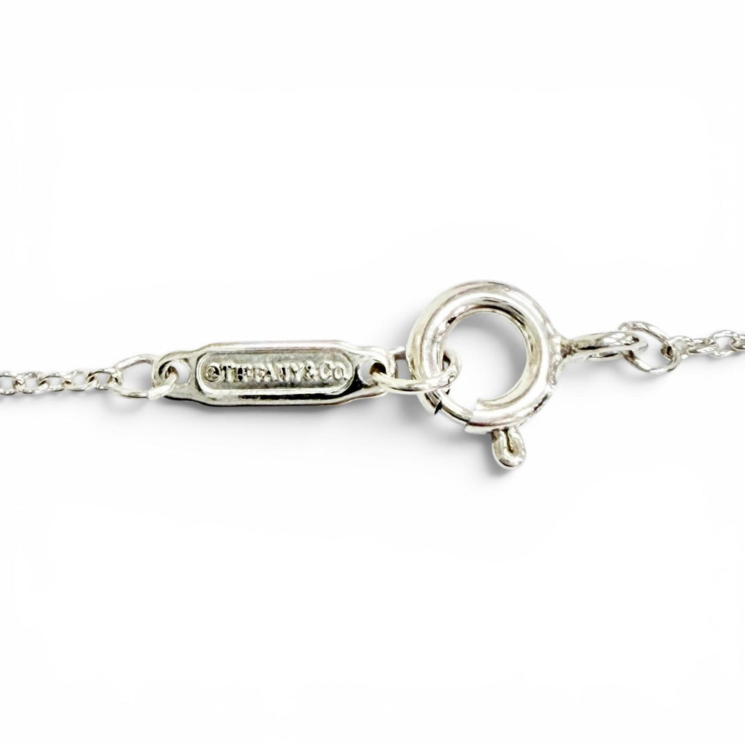 Excellent TIFFANY&Co. Necklace Pink Double Heart Tag Pendant Silver 925 Women