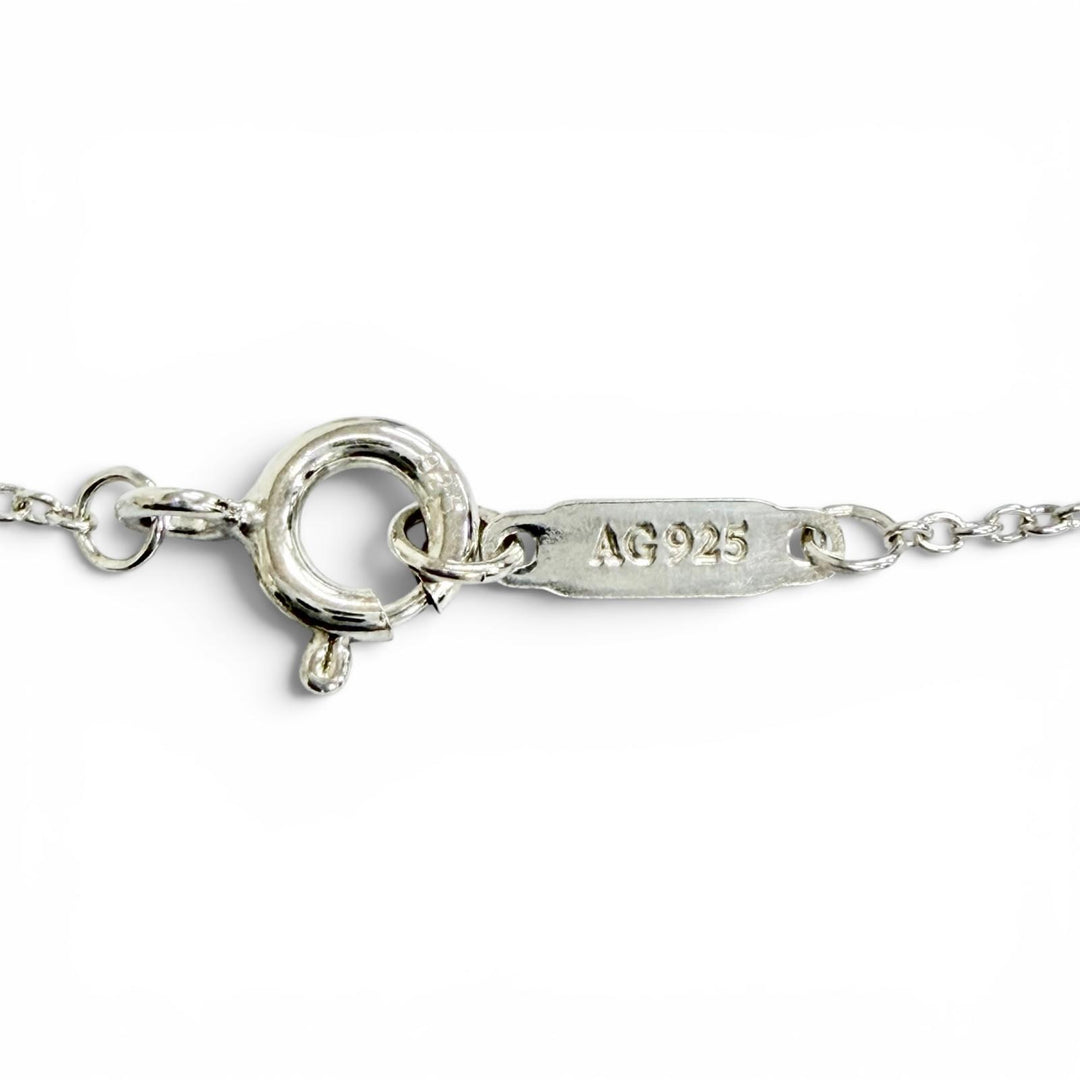 Excellent TIFFANY&Co. Necklace Pink Double Heart Tag Pendant Silver 925 Women