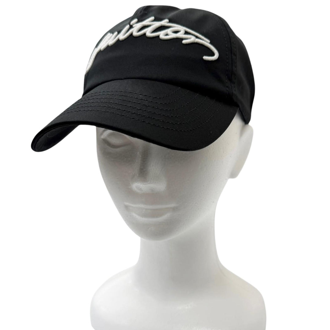 Excellent LOUIS VUITTON Cap Signature Logo Embroidery Baseball Noir