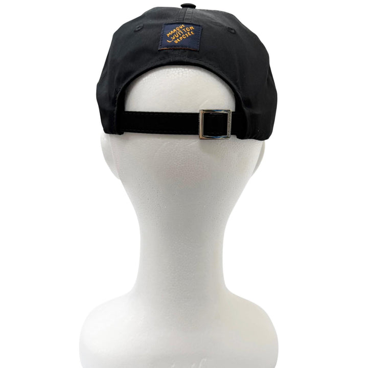 Excellent LOUIS VUITTON Cap Signature Logo Embroidery Baseball Noir