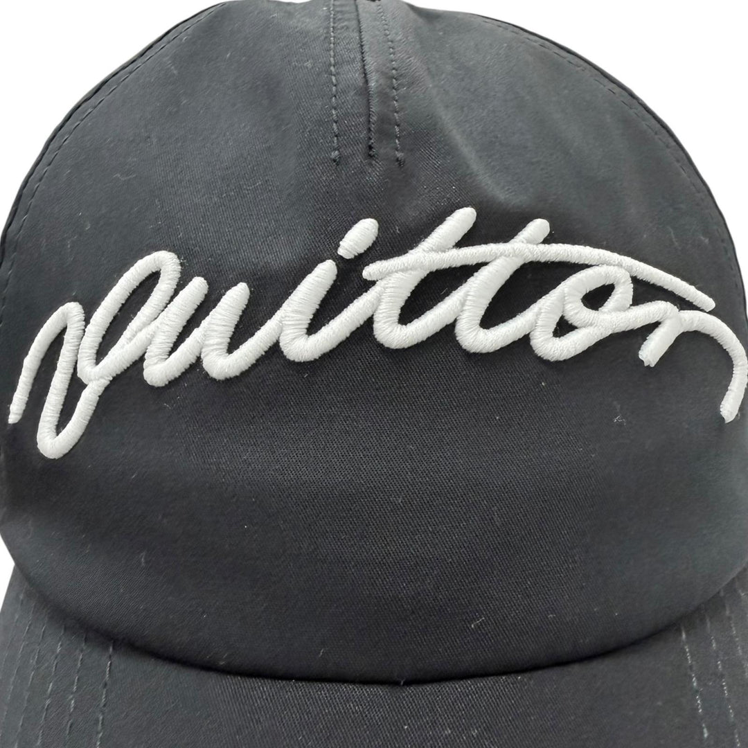 Excellent LOUIS VUITTON Cap Signature Logo Embroidery Baseball Noir