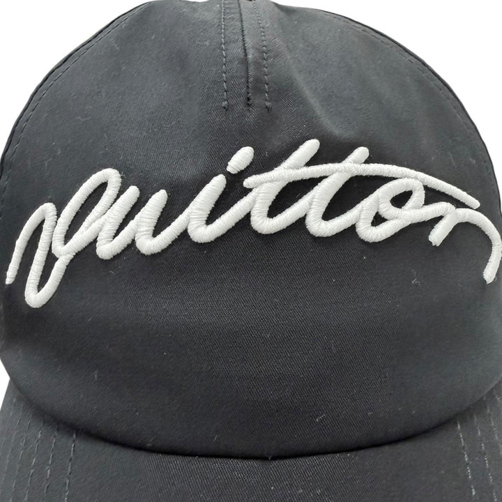 Excellent LOUIS VUITTON Cap Signature Logo Embroidery Baseball Noir