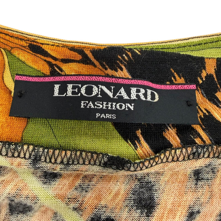 Excellent LEONARD FASHION cardigan Leopard print and floral pattern L