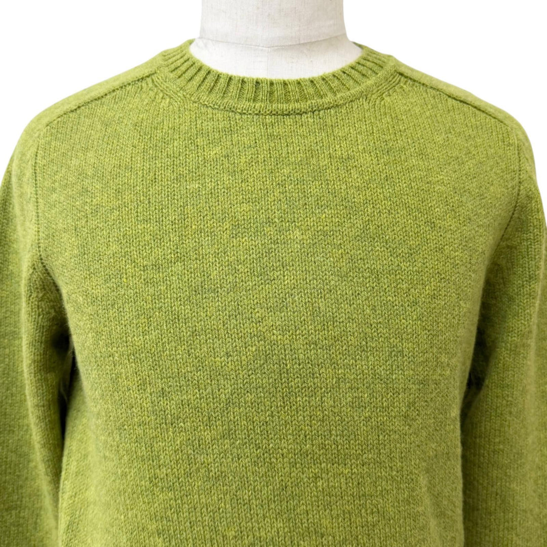 Pristine GUCCI sweater Crew neck, back logo embroidery green wool mens M 763365