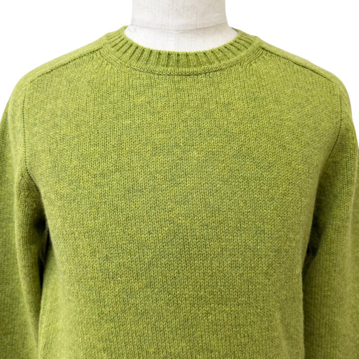 Pristine GUCCI sweater Crew neck, back logo embroidery green wool mens M 763365