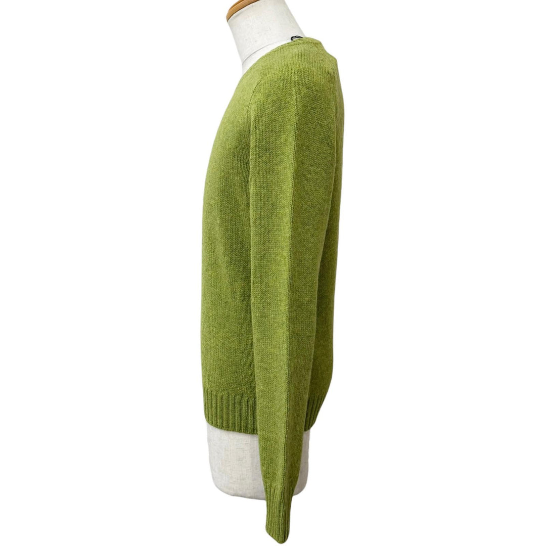 Pristine GUCCI sweater Crew neck, back logo embroidery green wool mens M 763365