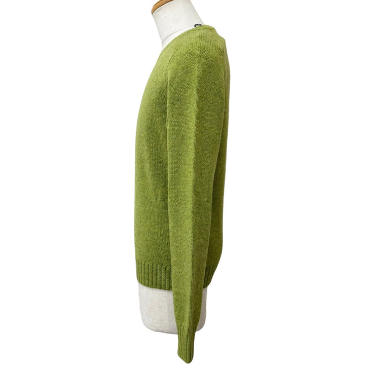 Pristine GUCCI sweater Crew neck, back logo embroidery green wool mens M 763365