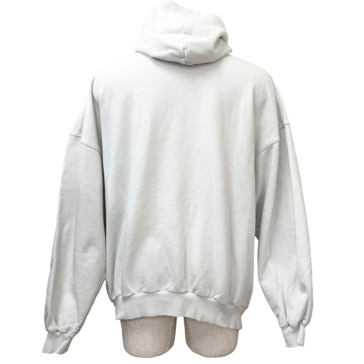 Excellent BALENCIAGA hoodie LARGE FIT HOODIE distressed sweatshirt off white
