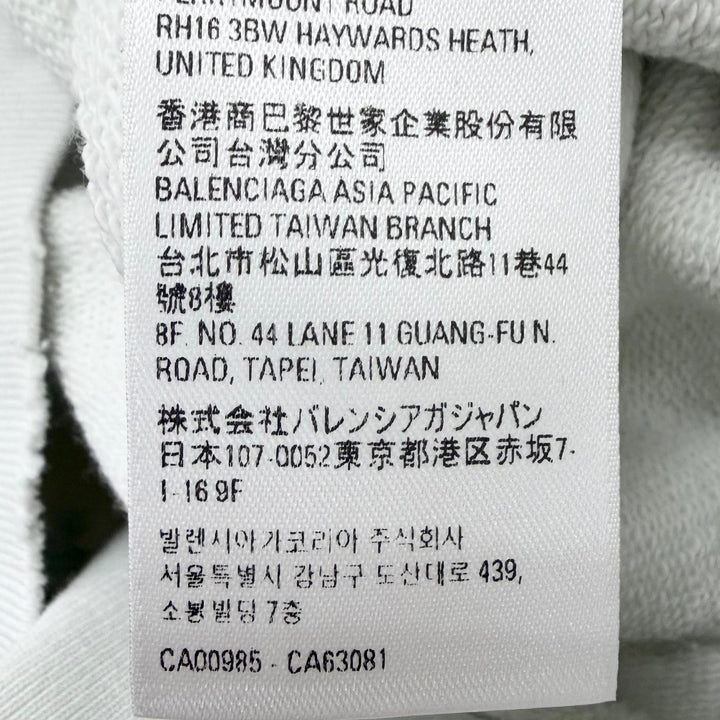 Excellent BALENCIAGA hoodie LARGE FIT HOODIE distressed sweatshirt off white