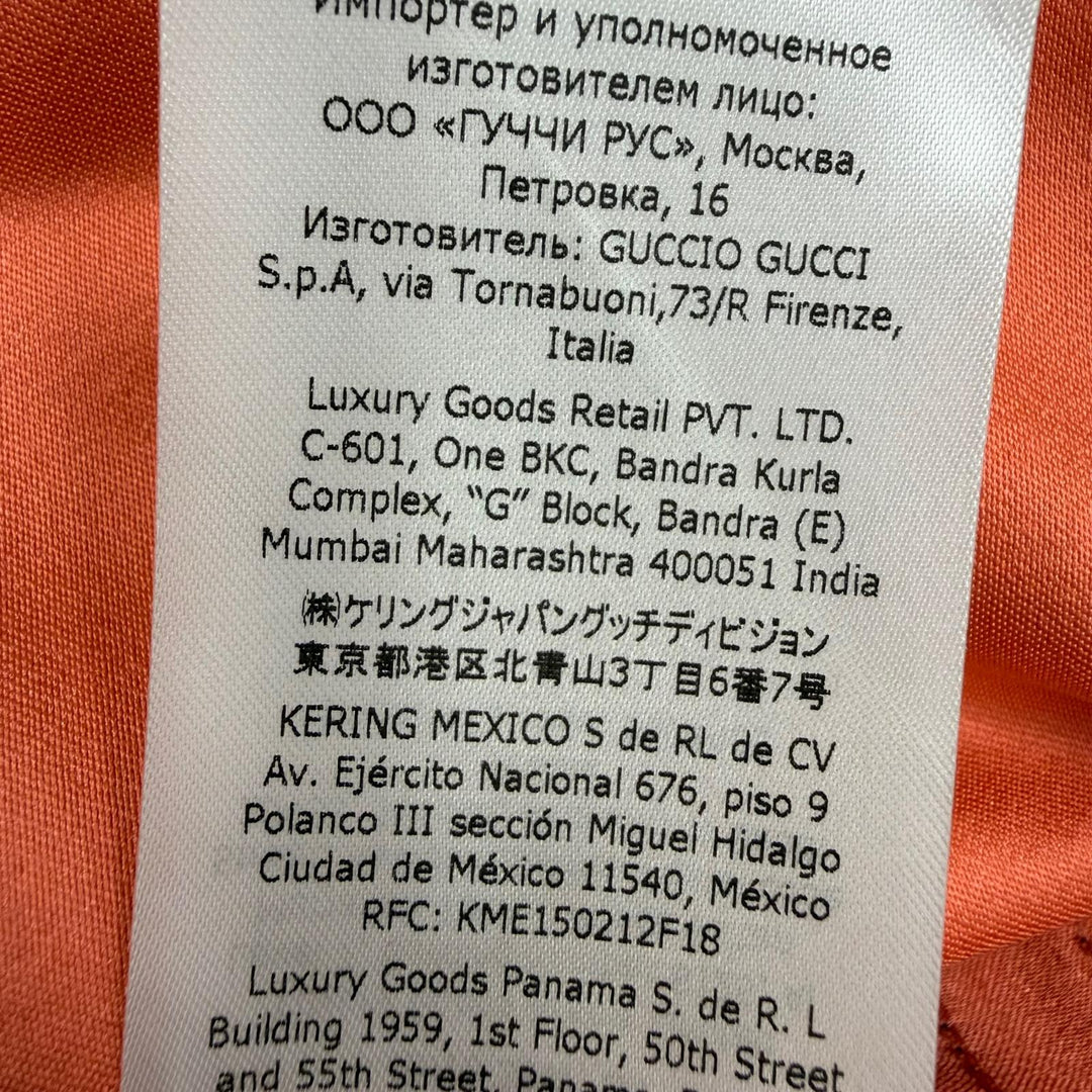 Pristine GUCCI×adidas one piece Frill 3-line long-sleeved shirt Orange silk 42
