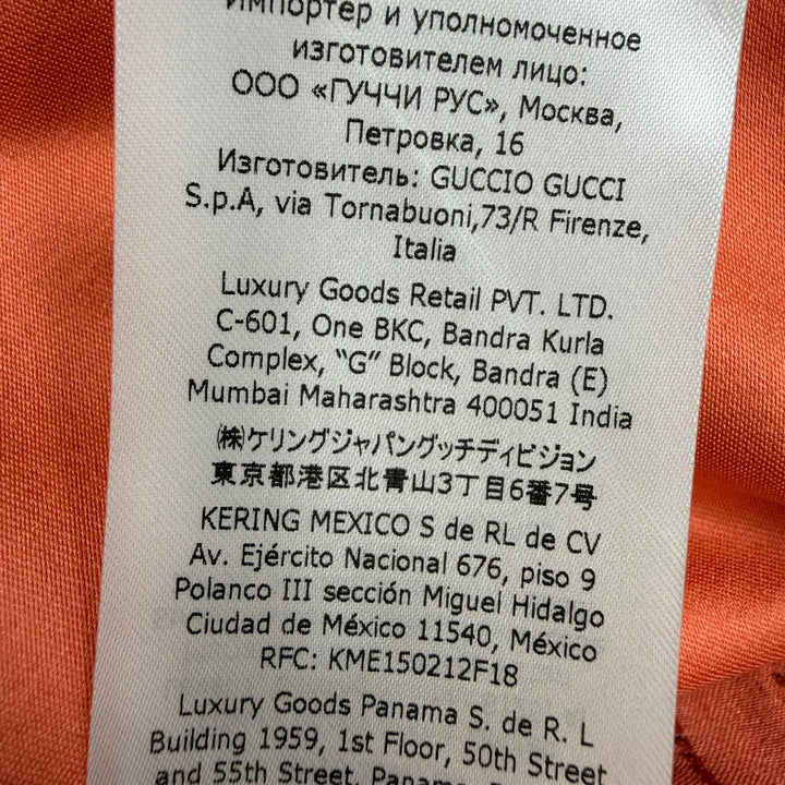 Pristine GUCCI×adidas one piece Frill 3-line long-sleeved shirt Orange silk 42