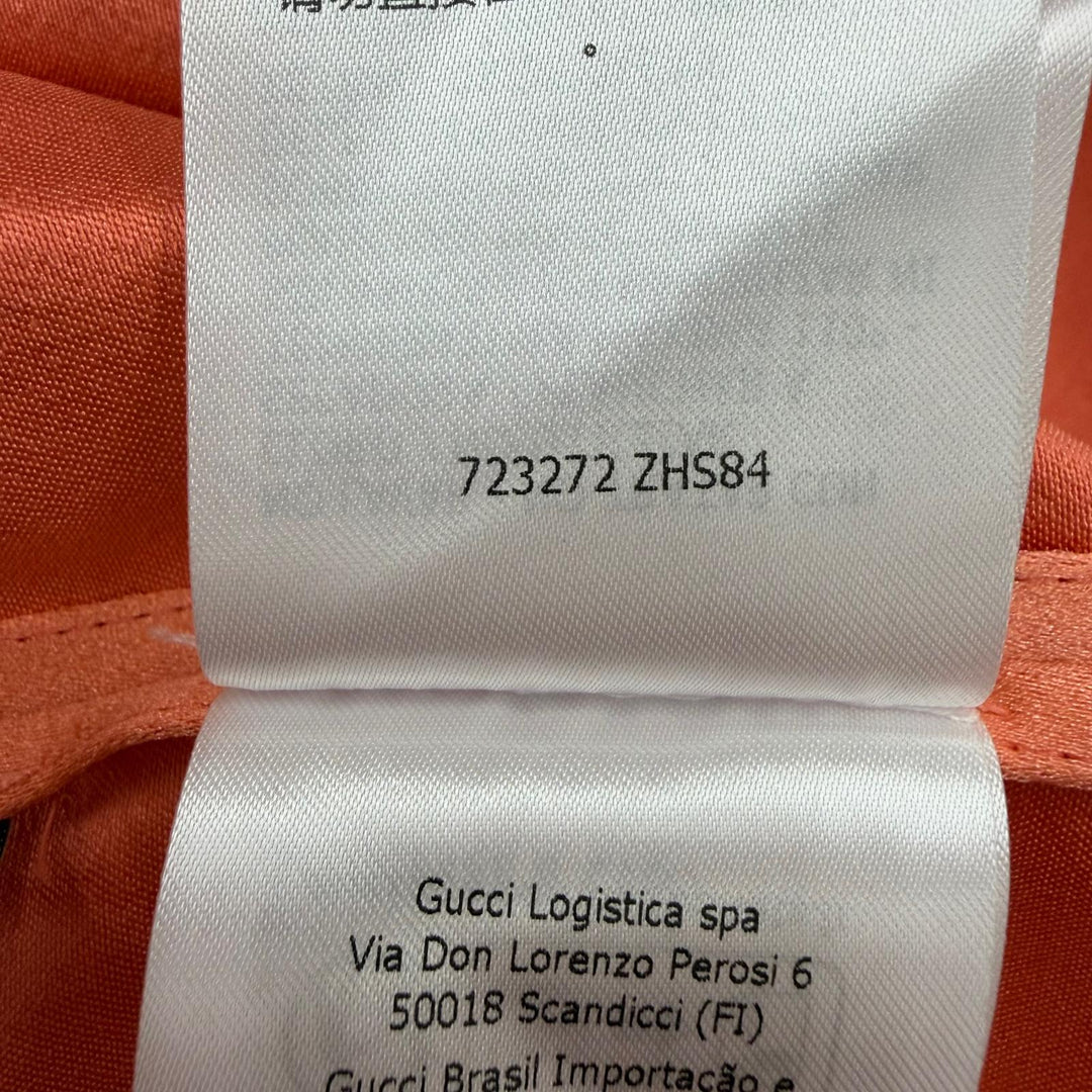Pristine GUCCI×adidas one piece Frill 3-line long-sleeved shirt Orange silk 42