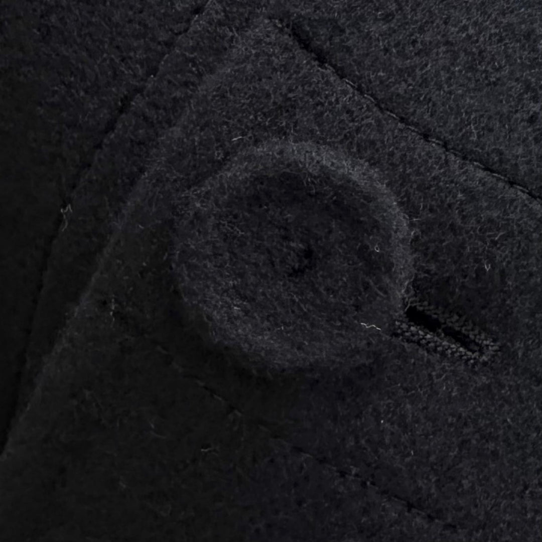 Excellent FENDI poncho DOUBLE WOOL CAPE Zucca Pattern Lining black wool Women 36