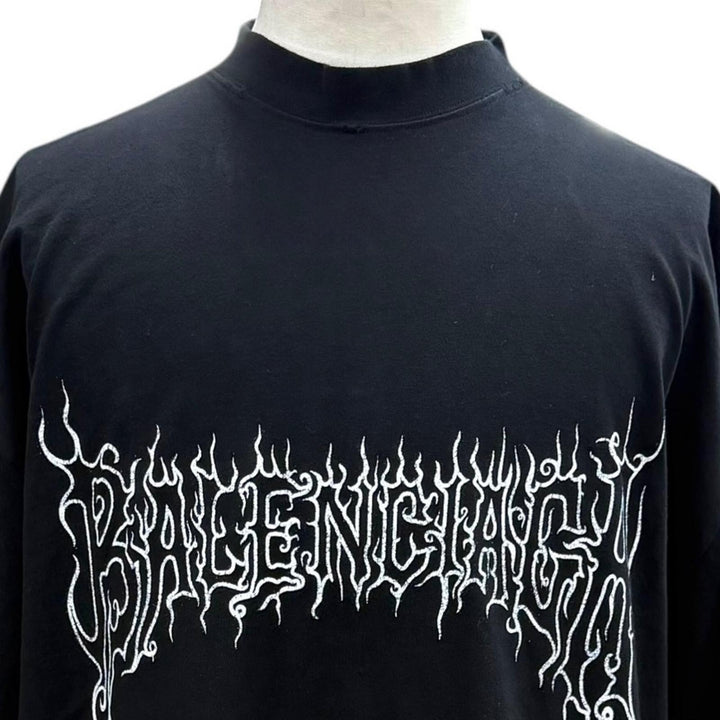 Great BALENCIAGA Short sleeve T-shirt DARKWAVE TEE black cotton mens 3 739028