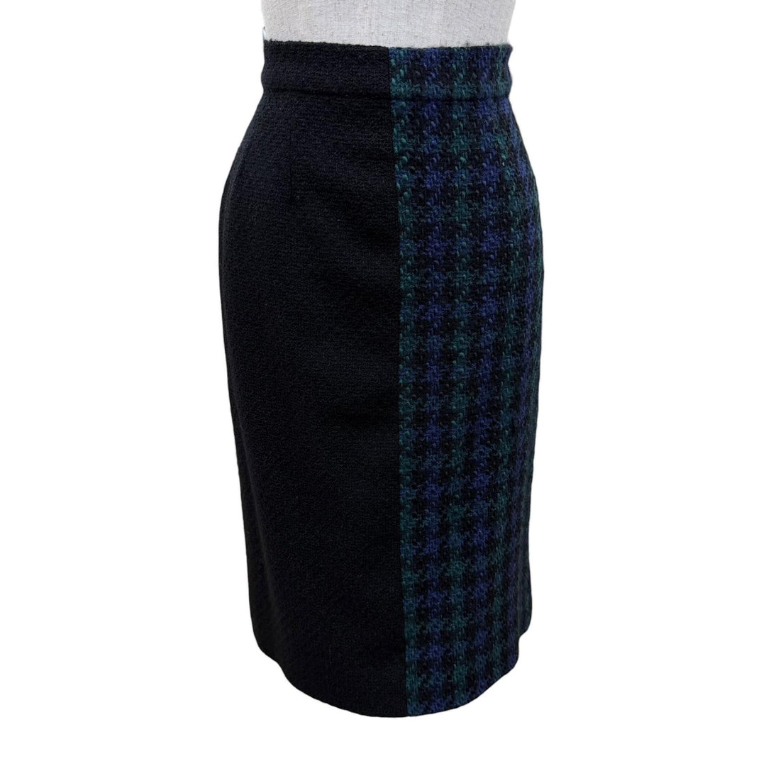 Excellent CHANEL skirt COCO Mark Gold Button Tweed Docking Skirt 36 20831