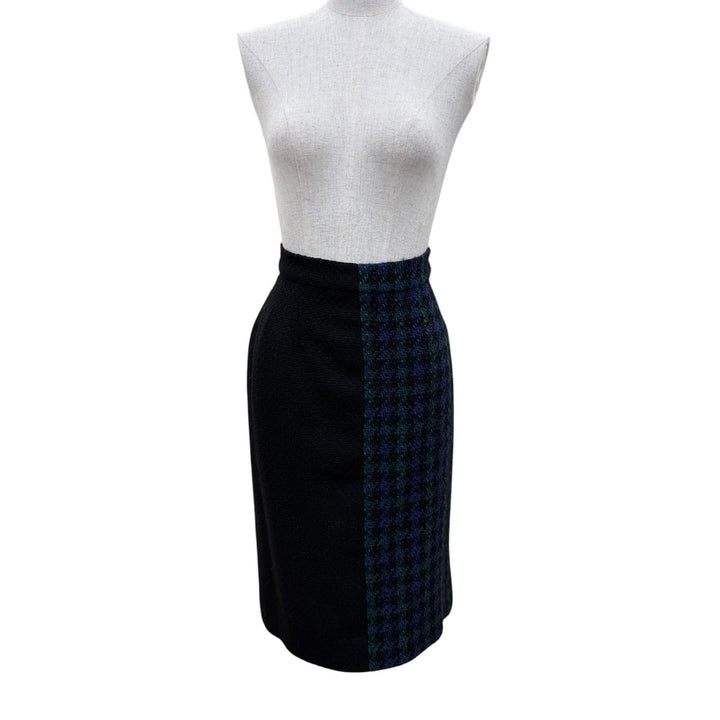 Excellent CHANEL skirt COCO Mark Gold Button Tweed Docking Skirt 36 20831