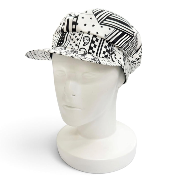 Pristine HERMES Casquette Casquette Deauville Zigzag white silk Women 57