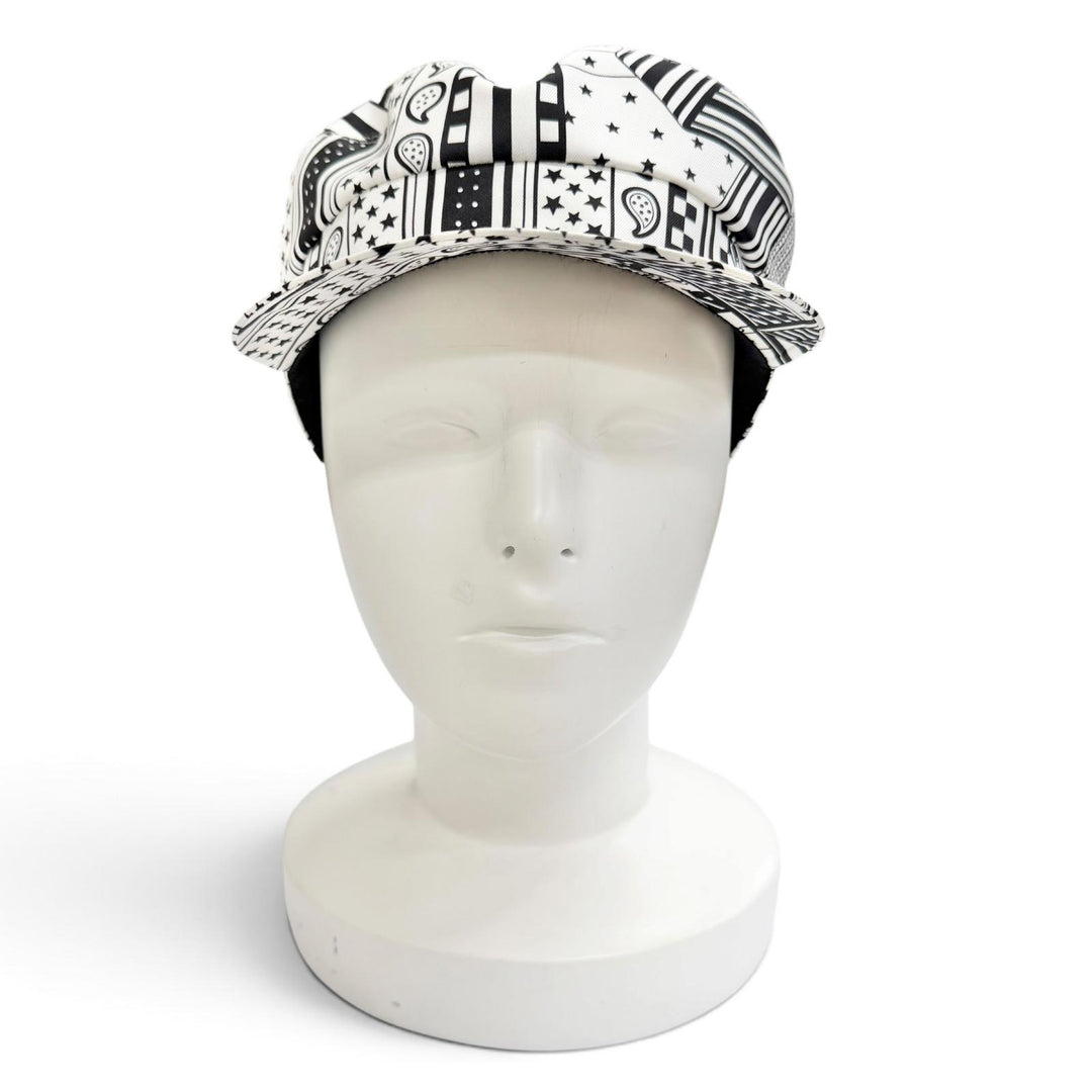 Pristine HERMES Casquette Casquette Deauville Zigzag white silk Women 57
