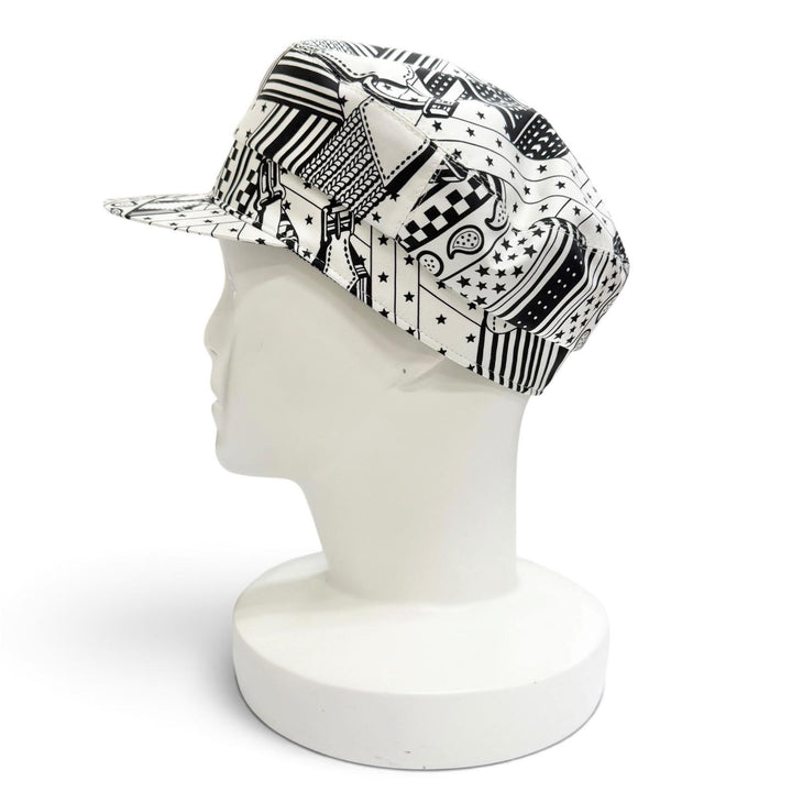 Pristine HERMES Casquette Casquette Deauville Zigzag white silk Women 57