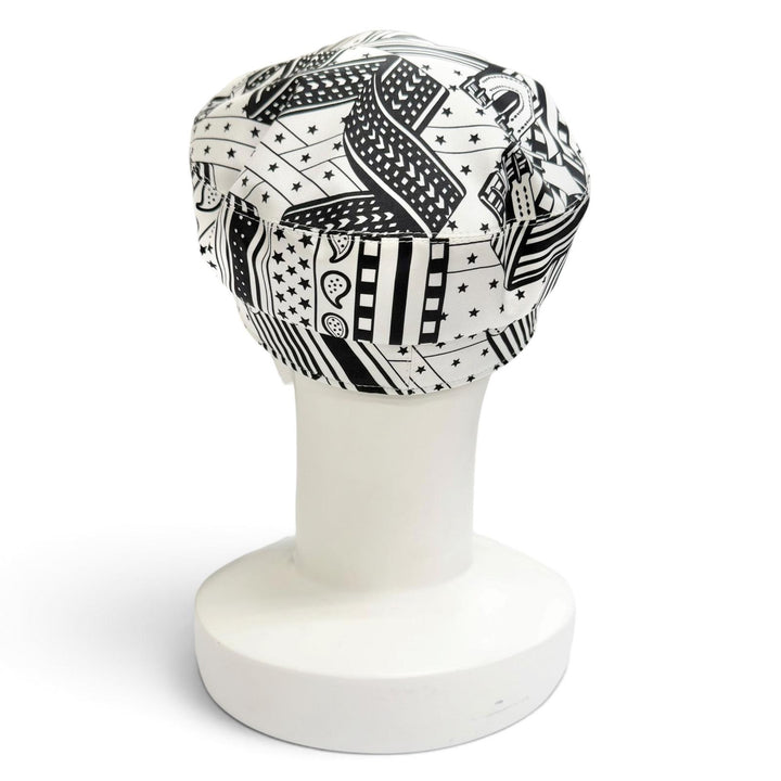 Pristine HERMES Casquette Casquette Deauville Zigzag white silk Women 57