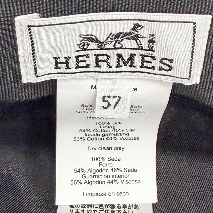 Pristine HERMES Casquette Casquette Deauville Zigzag white silk Women 57