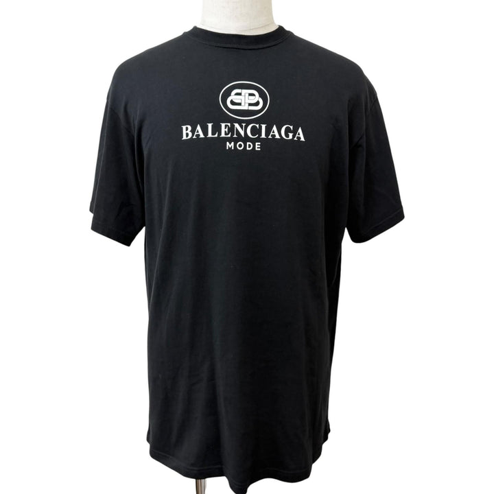 Excellent BALENCIAGA Short sleeve T-shirt BB logo print short sleeve black