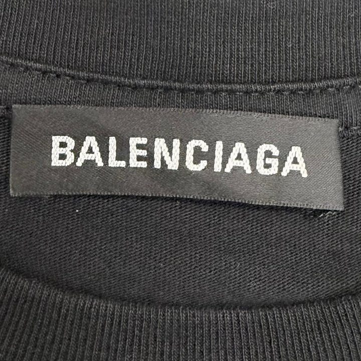 Excellent BALENCIAGA Short sleeve T-shirt BB logo print short sleeve black