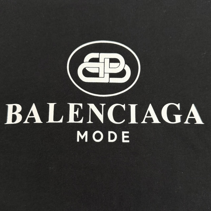 Excellent BALENCIAGA Short sleeve T-shirt BB logo print short sleeve black