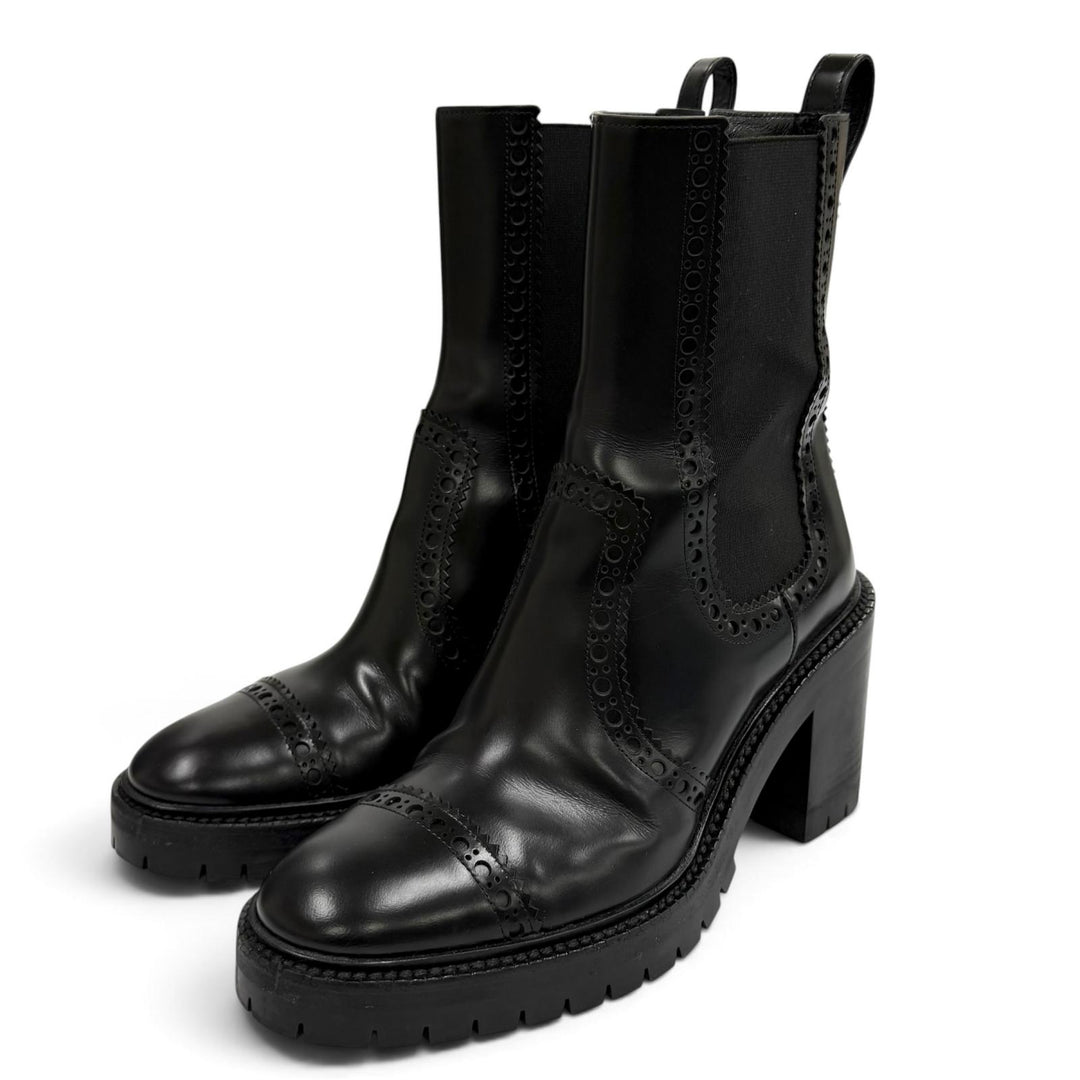Great HERMES short boots Lindsay 70 black leather Women 37