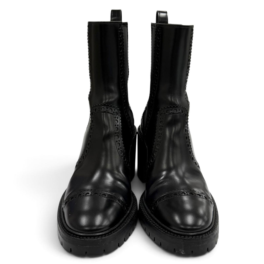 Great HERMES short boots Lindsay 70 black leather Women 37