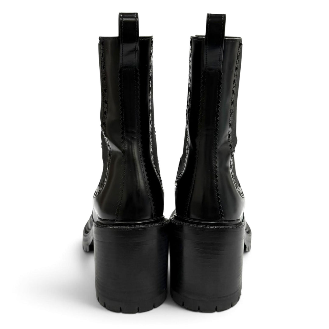 Great HERMES short boots Lindsay 70 black leather Women 37
