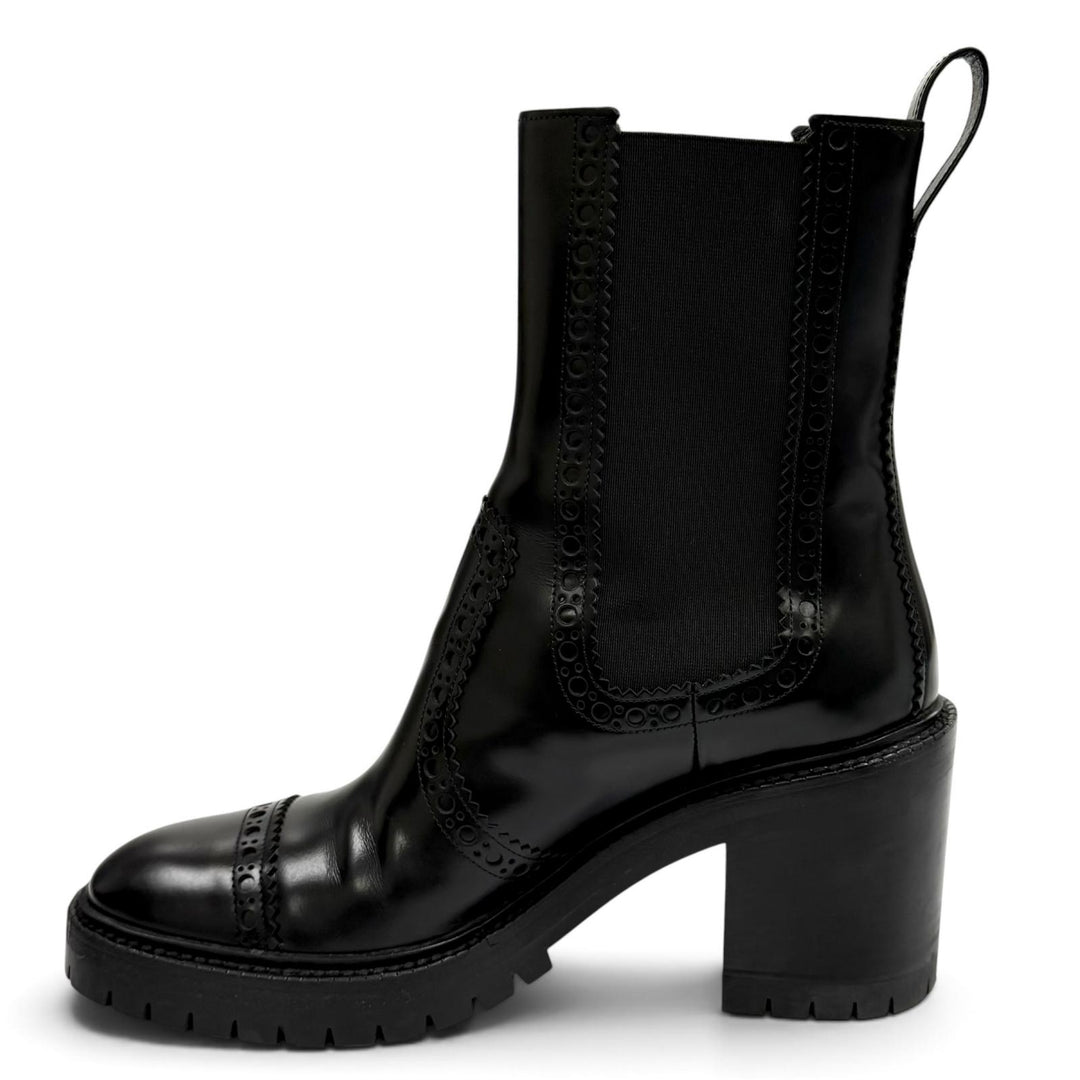 Great HERMES short boots Lindsay 70 black leather Women 37