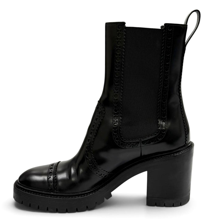 Great HERMES short boots Lindsay 70 black leather Women 37