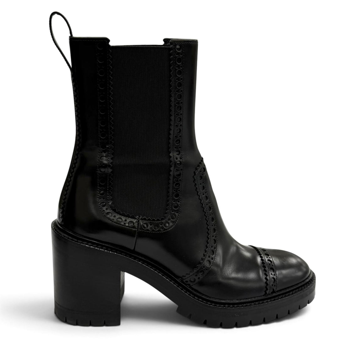 Great HERMES short boots Lindsay 70 black leather Women 37