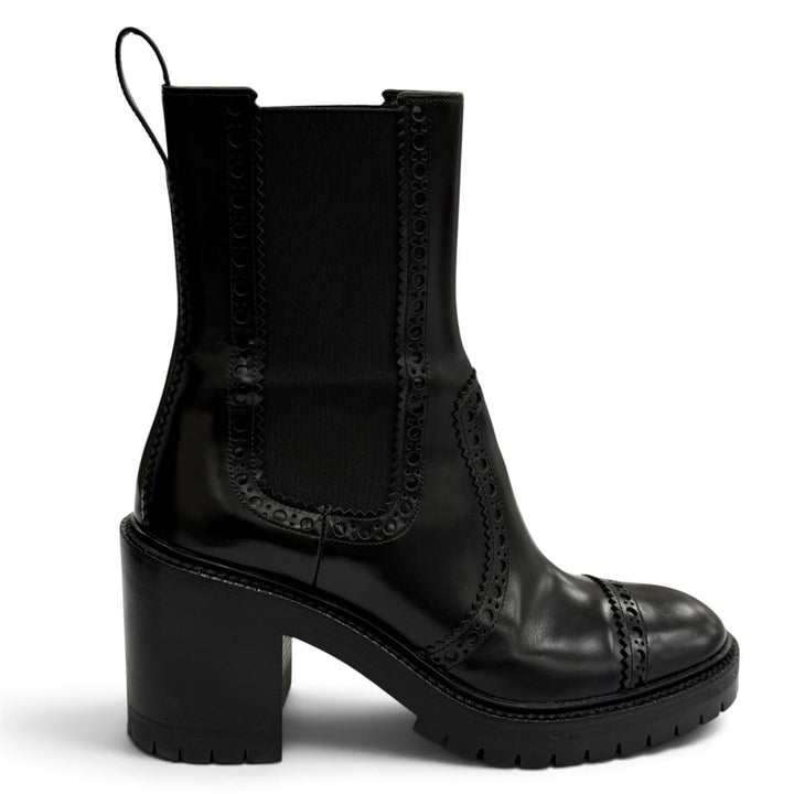 Great HERMES short boots Lindsay 70 black leather Women 37