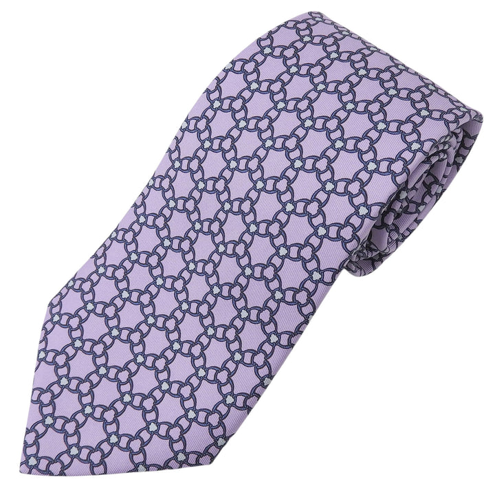 Pristine HERMES tie Overall handle Iris silk mens 5339 TA