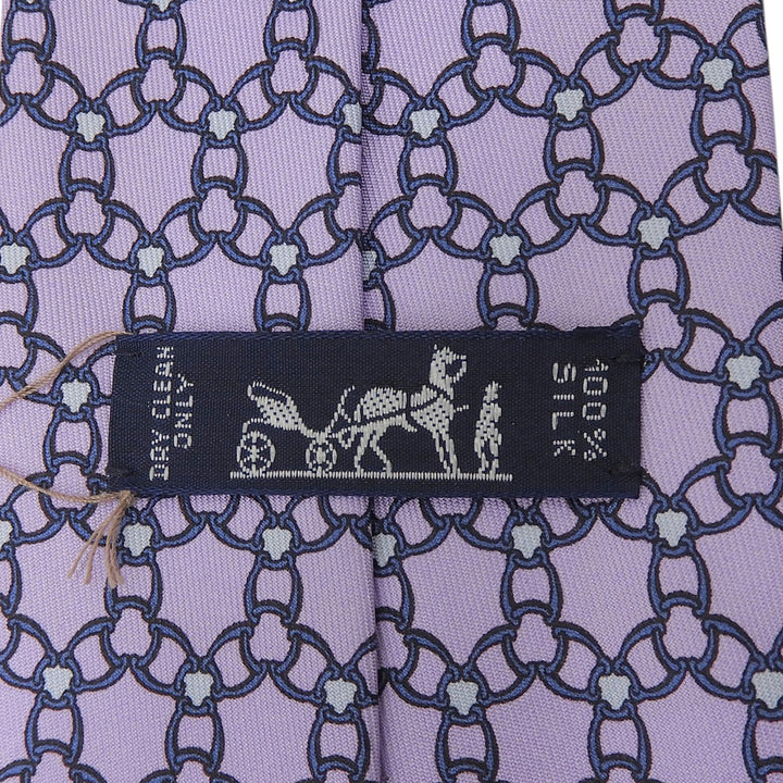 Pristine HERMES tie Overall handle Iris silk mens 5339 TA