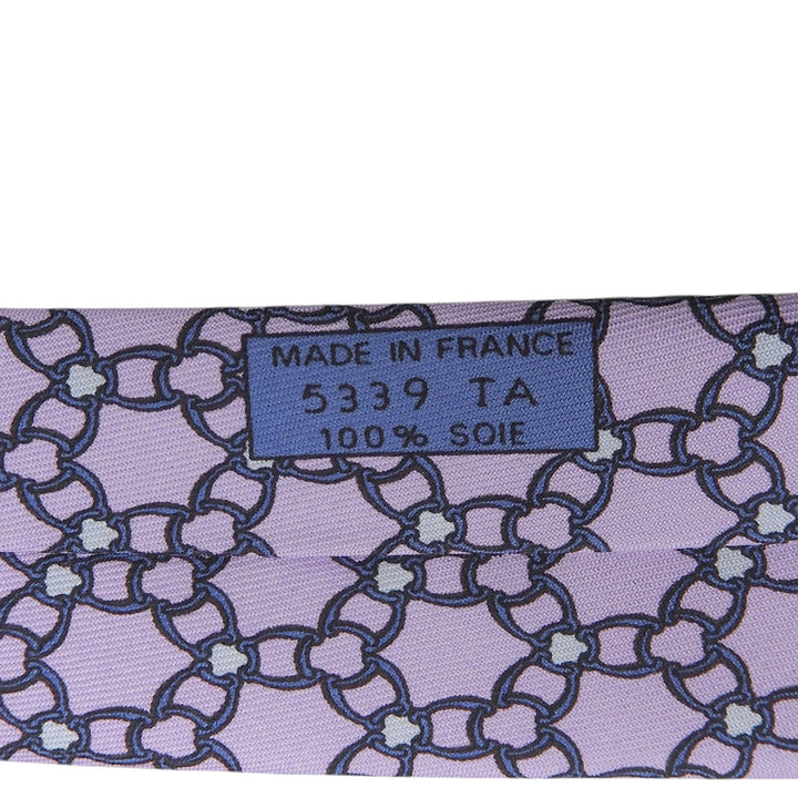 Pristine HERMES tie Overall handle Iris silk mens 5339 TA