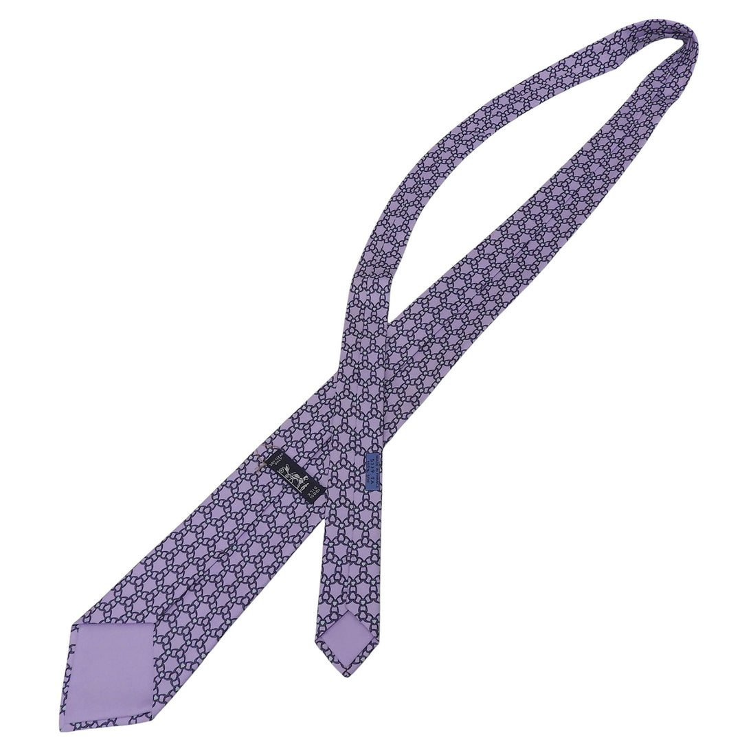 Pristine HERMES tie Overall handle Iris silk mens 5339 TA