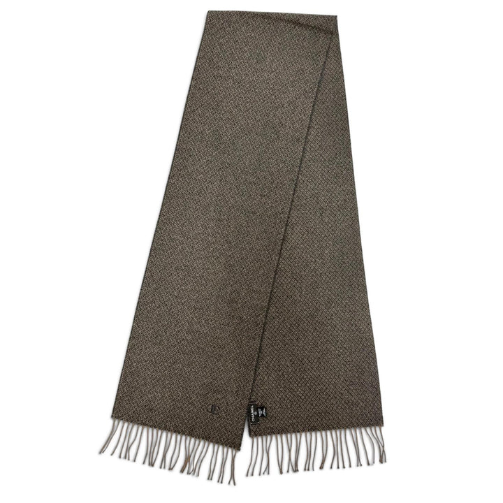 Great CHANEL Scarf COCO Mark all-over pattern Brown cashmere Women G18