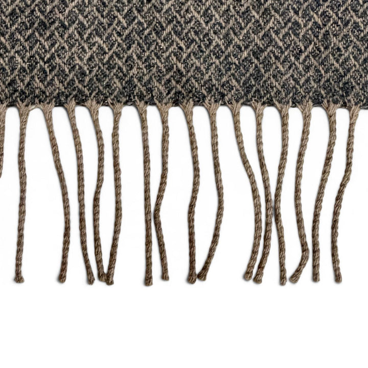 Great CHANEL Scarf COCO Mark all-over pattern Brown cashmere Women G18