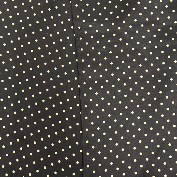 Excellent CELINE Scarf Polka Dot Pattern Fringe Shawl black silk Women