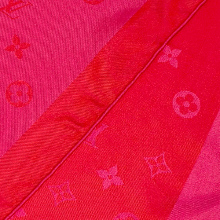 Excellent LOUIS VUITTON scarf Escalp Capri Monogram Mini Fringe silk M71053