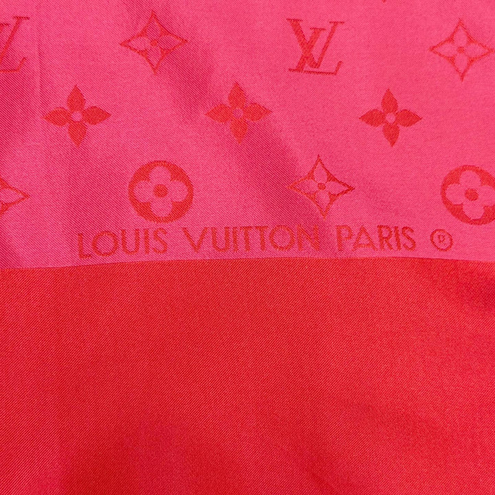 Excellent LOUIS VUITTON scarf Escalp Capri Monogram Mini Fringe silk M71053