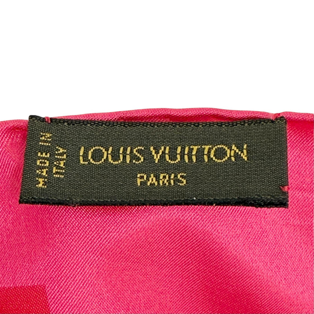 Excellent LOUIS VUITTON scarf Escalp Capri Monogram Mini Fringe silk M71053