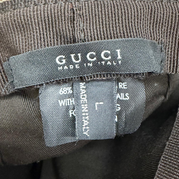 Great GUCCI Webline logo leather patch GG canvas bucket hat Beige L 030367